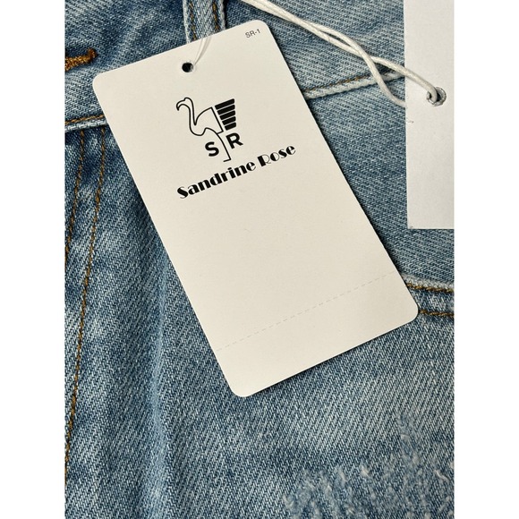 Sandrine Rose NWT Women's Denim Jean Shorts High Rise Distressed Raw Hem Size 26 - Picture 6 of 6